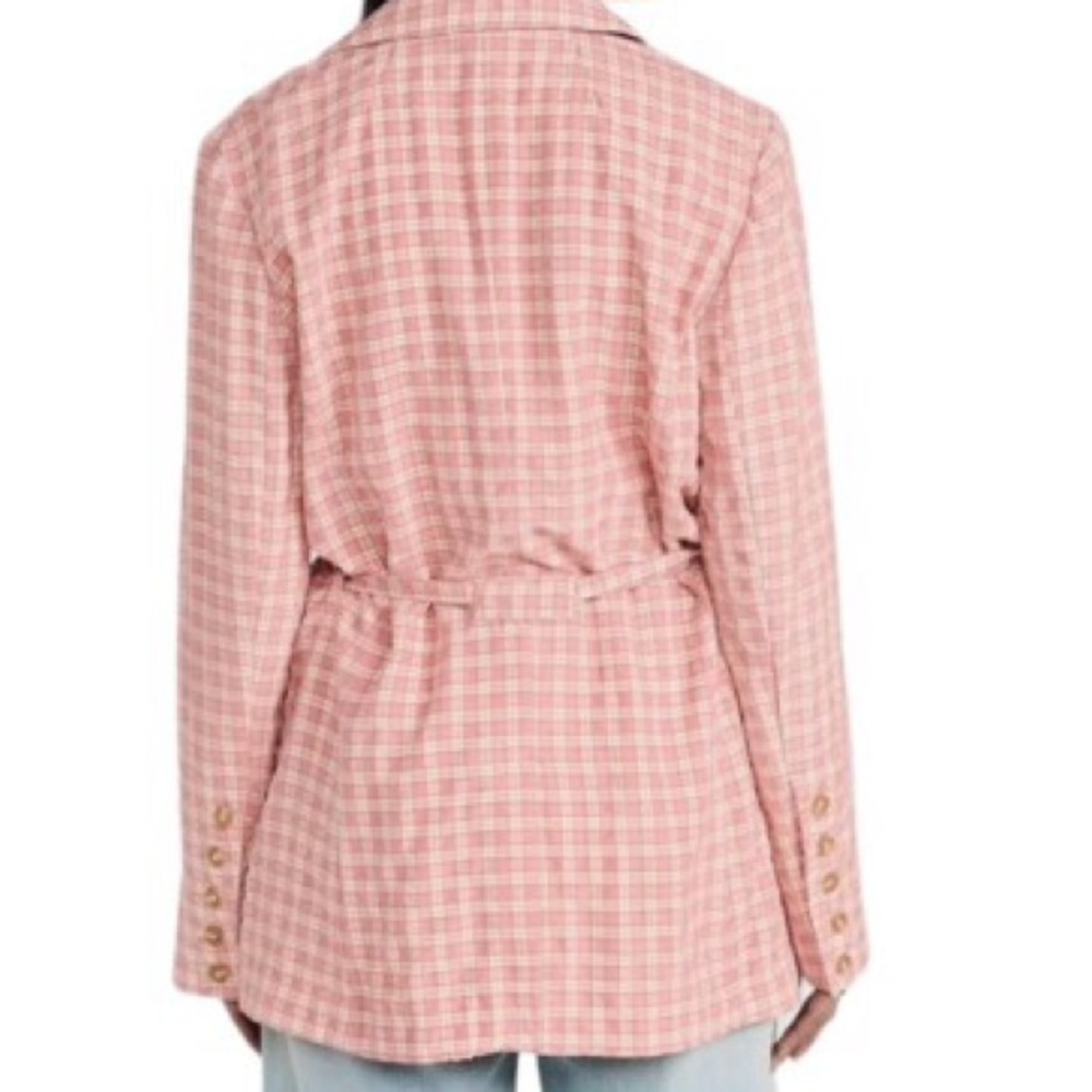 Free People Pink Checkered Blazer - Picture 3 of 4